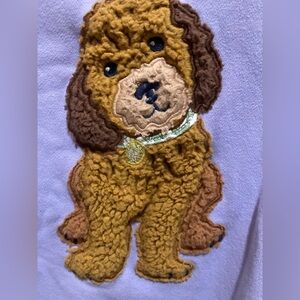 Mini Boden dog sweatershirt woof woof
